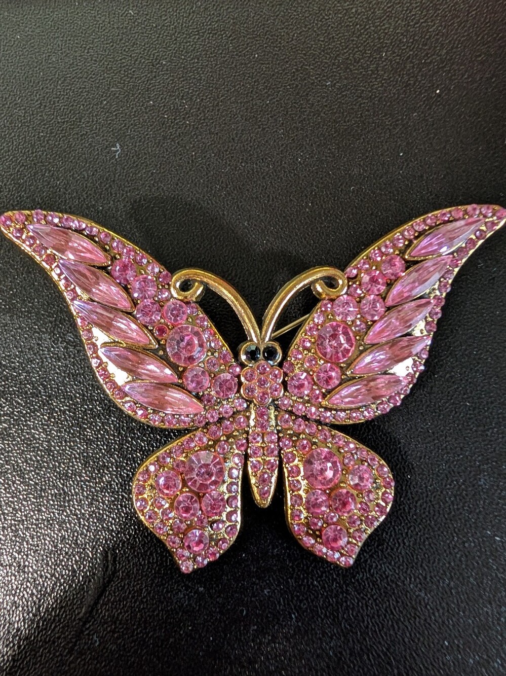 Pink Crystal Butterfly Brooch - Women's Jewelry
